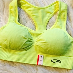 Champion Neon Safety Yellow Sports Bra Removable Pads New with Tags NWT Size XS